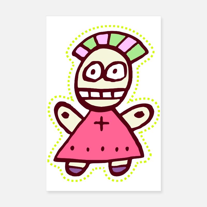 Poupée Punk Vaudou Symbole Mignon et Bizarre Poster 20 x 30 cm