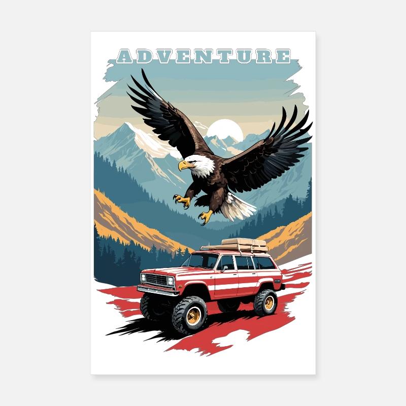 Voyage d’aventure aux États-Unis Poster 20 x 30 cm