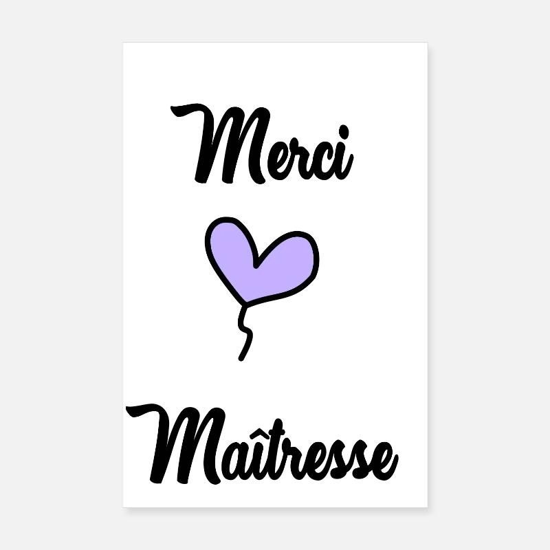 MERCI. MAÎTRESSE. MERCI MAÎTRESSE Poster 20 x 30 cm