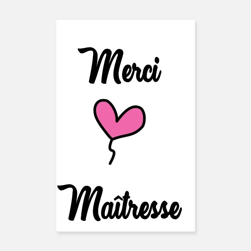 MERCI MAÎTRESSE Poster 20 x 30 cm