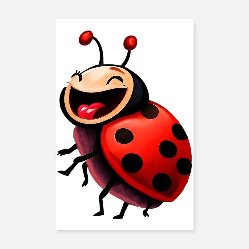Coccinelle - Poster 20 x 30 cm - blanc