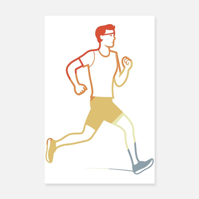 Croquis de jogging rétro Poster 20 x 30 cm
