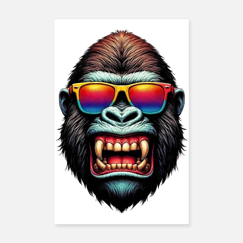 Gorillas mit Sonnenbrille Poster 20x30 cm