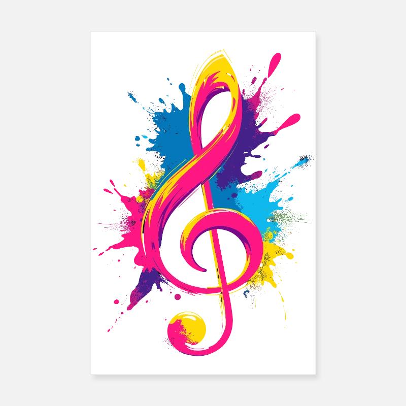 Clé colorée avec éclaboussures de peinture Poster 20 x 30 cm