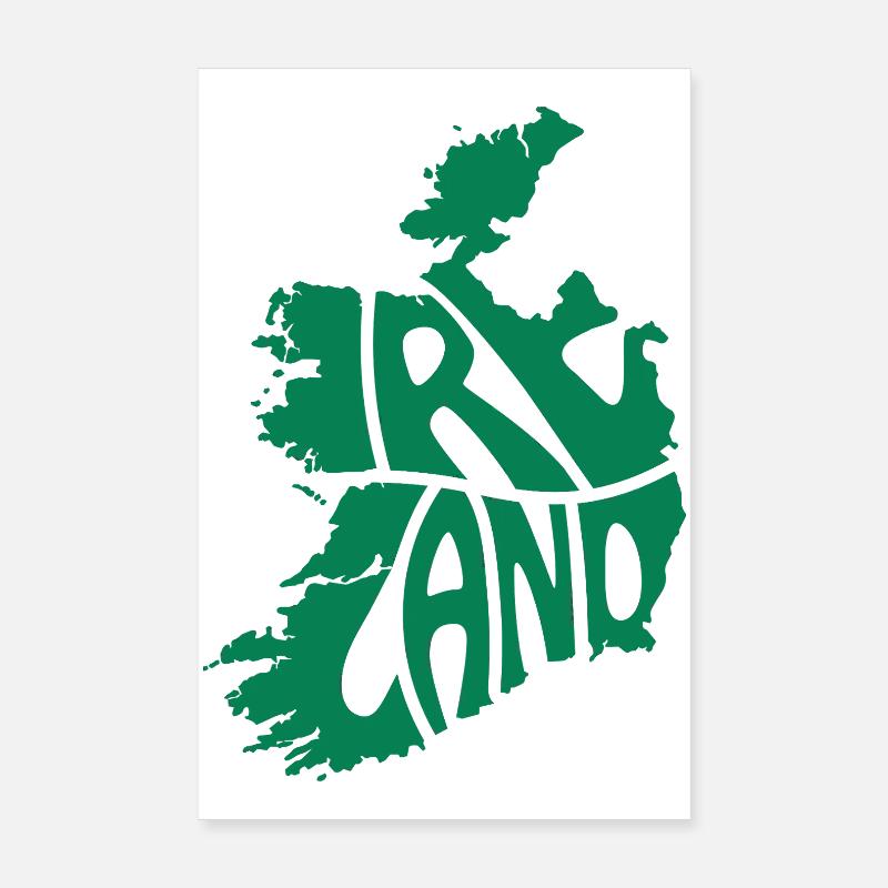 Ireland Map Graphic - Poster 8" x 12" (20x30 cm) - white