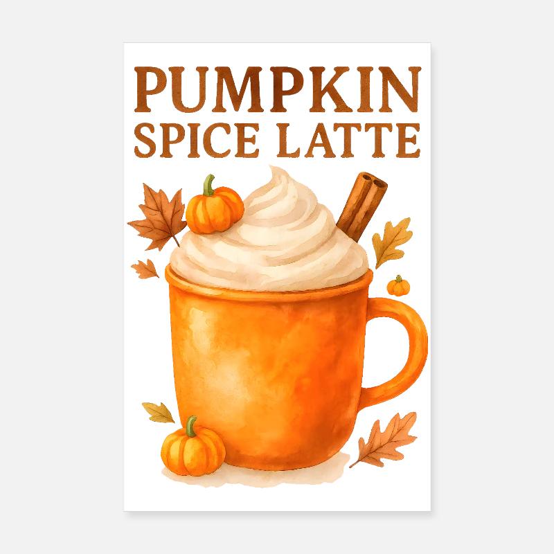 Conception de latte aux épices de citrouille Poster 20 x 30 cm