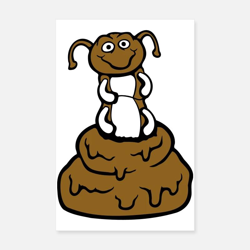 Drôle de chenille, merde, caca, tas, dégoût, caca Poster 20 x 30 cm