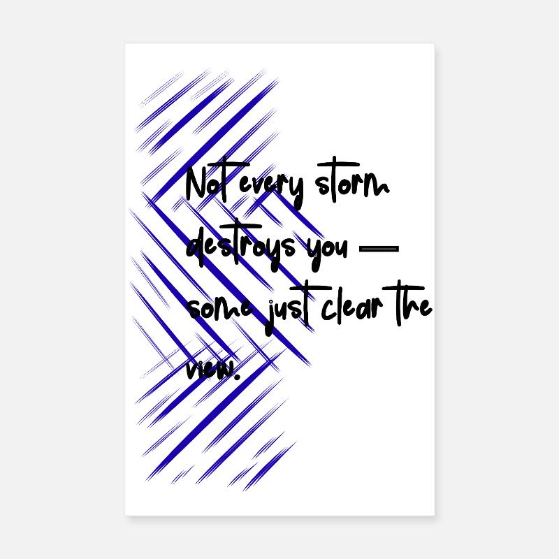 Blue Diagonal Hatch Abstract design - Poster 8" x 12" (20x30 cm) - white