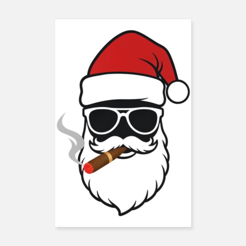 Santa Zigarre Sonnenbrille Poster 20x30 cm