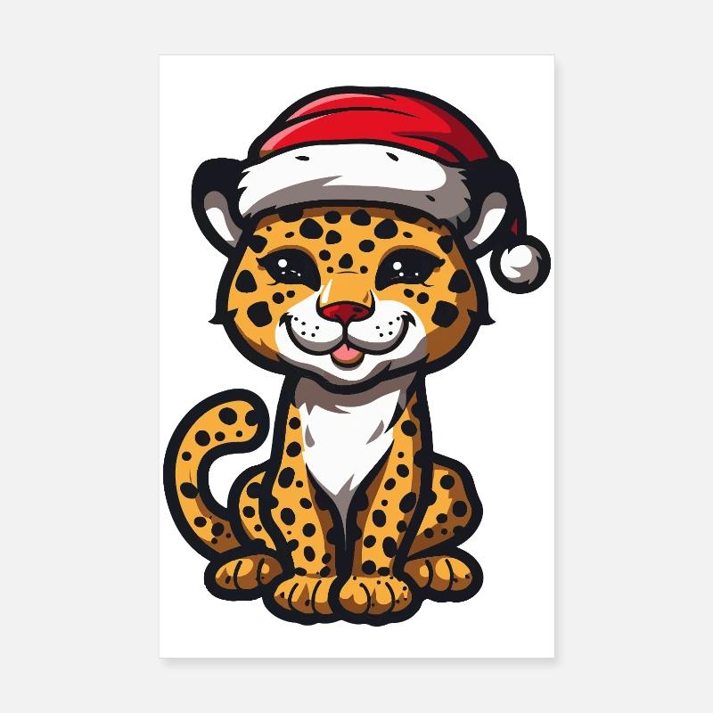 Leopard Weihnachten Poster 20x30 cm