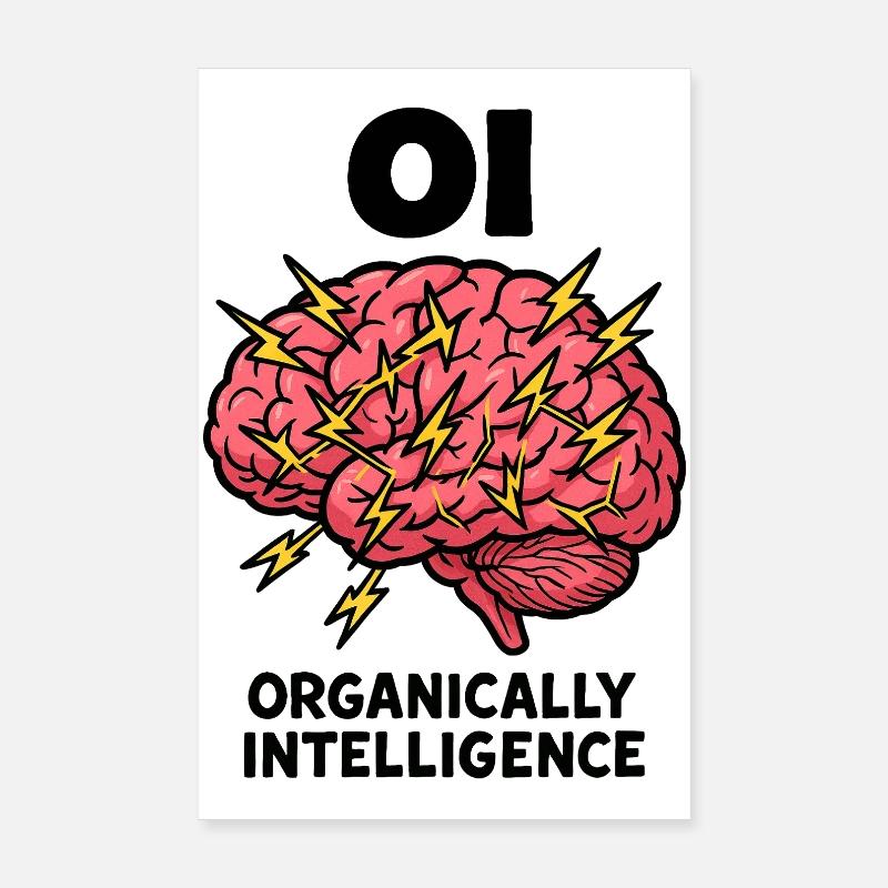 Cerveau à intelligence organique Poster 20 x 30 cm