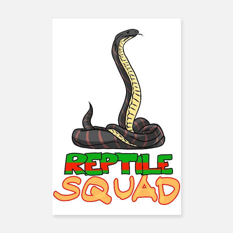 Reptile Squad Cool Snake Graphic Poster 8" x 12" (20x30 cm)