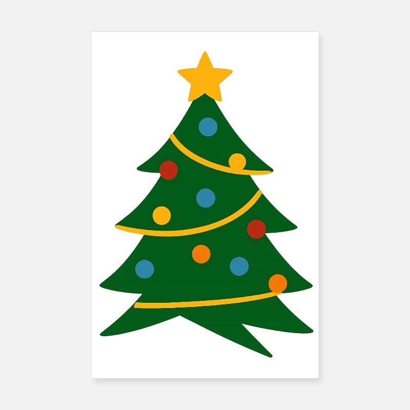 Festive tree with garlands Poster 8" x 12" (20x30 cm)