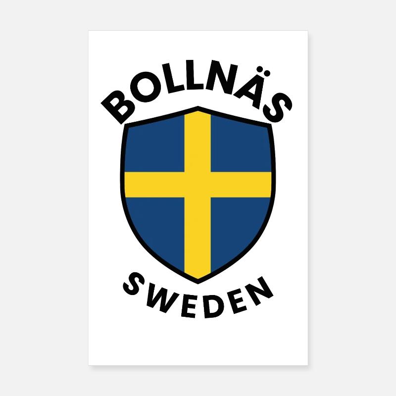 Drapeau du Bouclier de Suède de Bollnäs Poster 20 x 30 cm