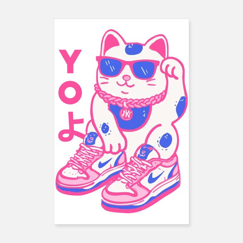 Neon Maneki Sneaker Chat Poster 20 x 30 cm