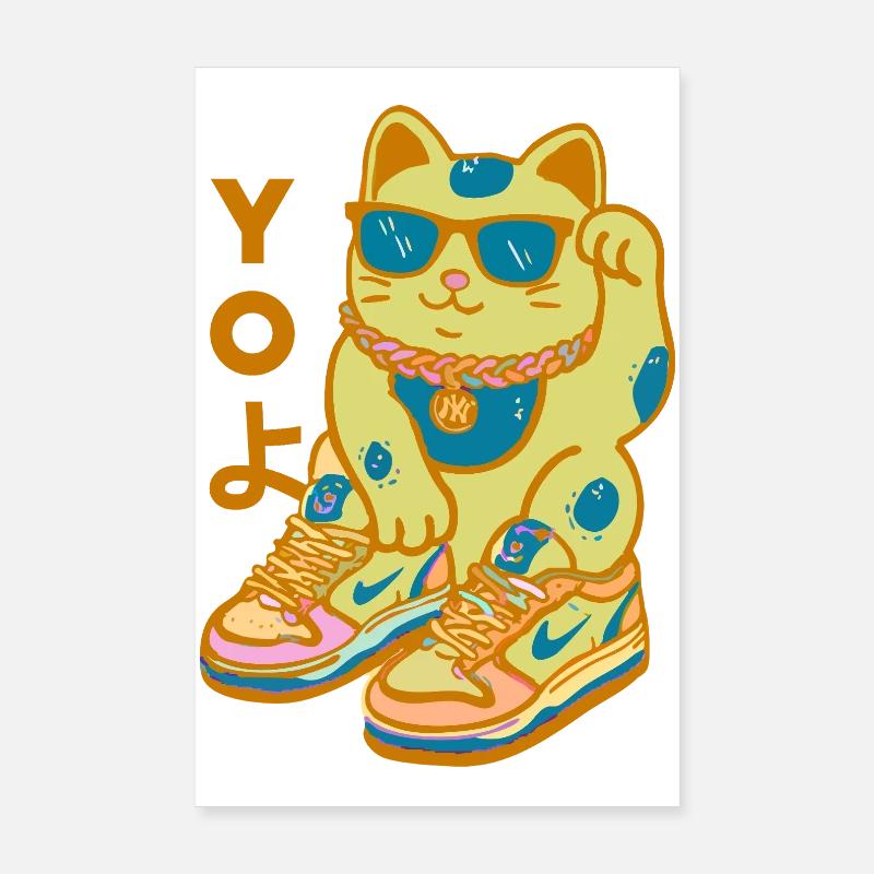 Kawaii Cat Sneakerhead Bling Poster 8" x 12" (20x30 cm)