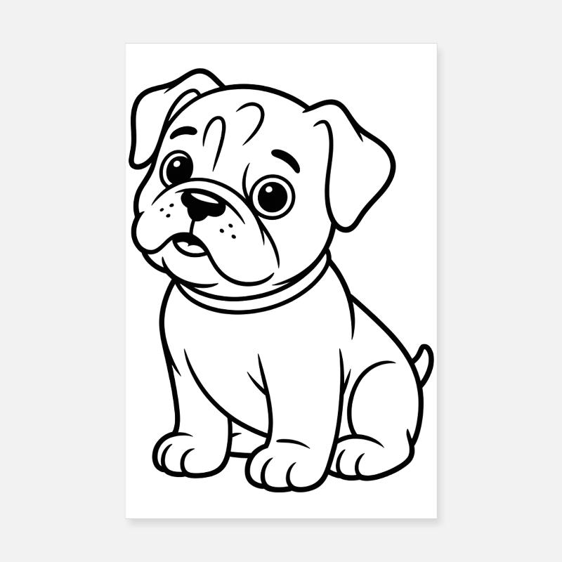 Dessin de contour Carlin : museau mignon Poster 20 x 30 cm
