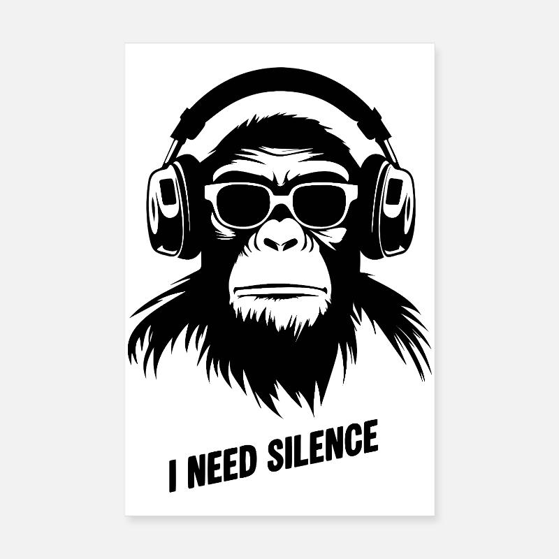 Affe und Schweigen Poster 20x30 cm