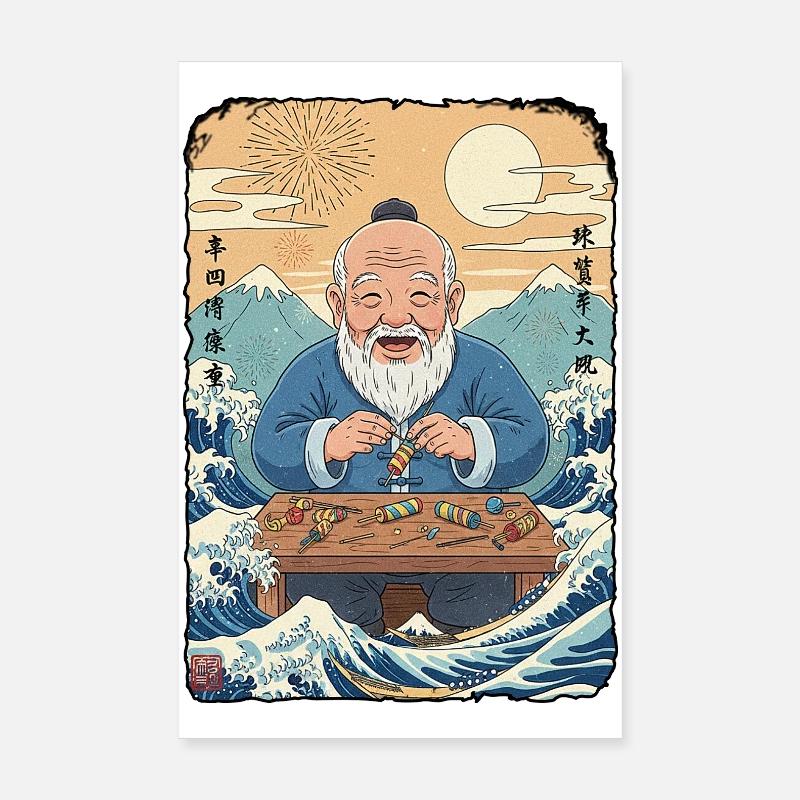 Feux d’artifice Pyro Kawaii Poster 20 x 30 cm