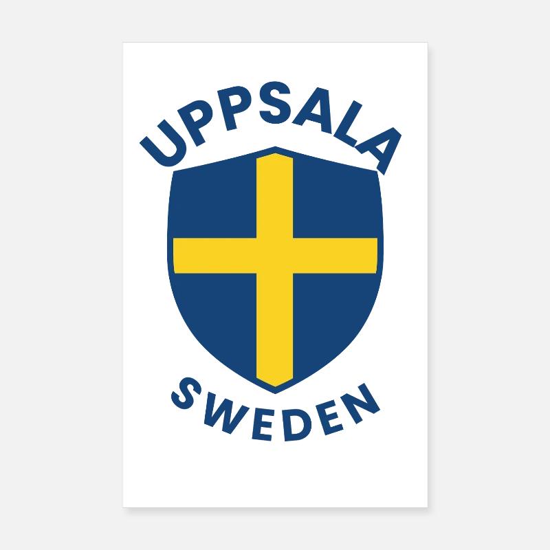 Blason d’Uppsala avec croix jaune Poster 20 x 30 cm