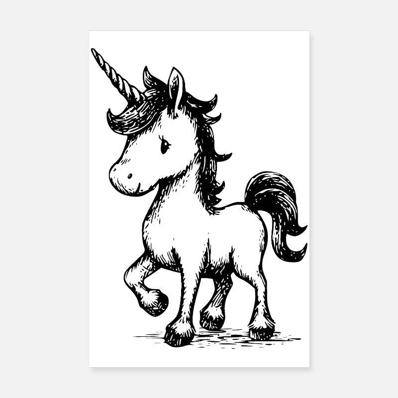 putziges Einhorn Poster 20x30 cm