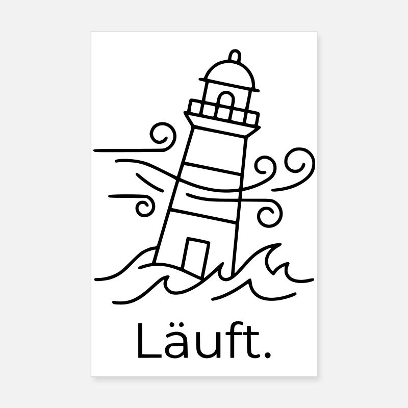 Läuft Leuchtturm Poster 20x30 cm