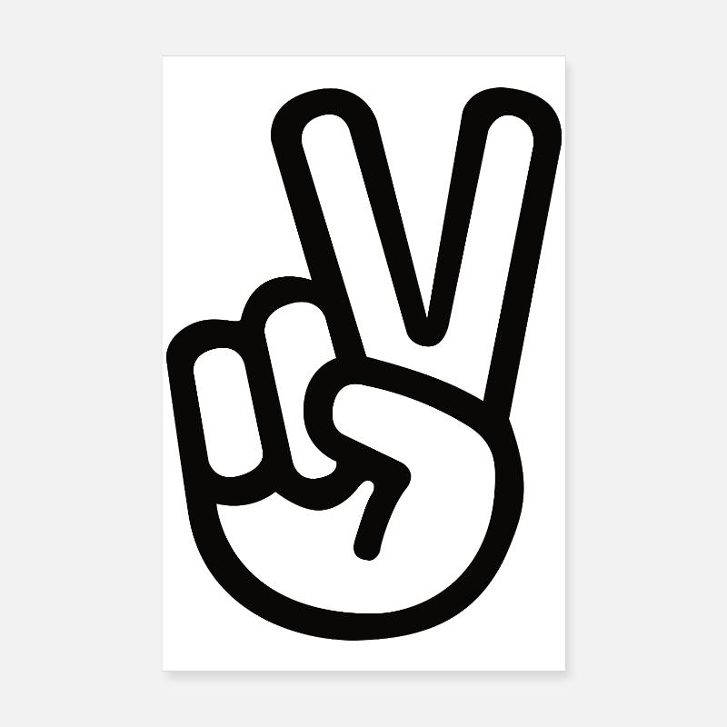 Peace Hand Sign – Victory Symbol Poster 8" x 12" (20x30 cm)
