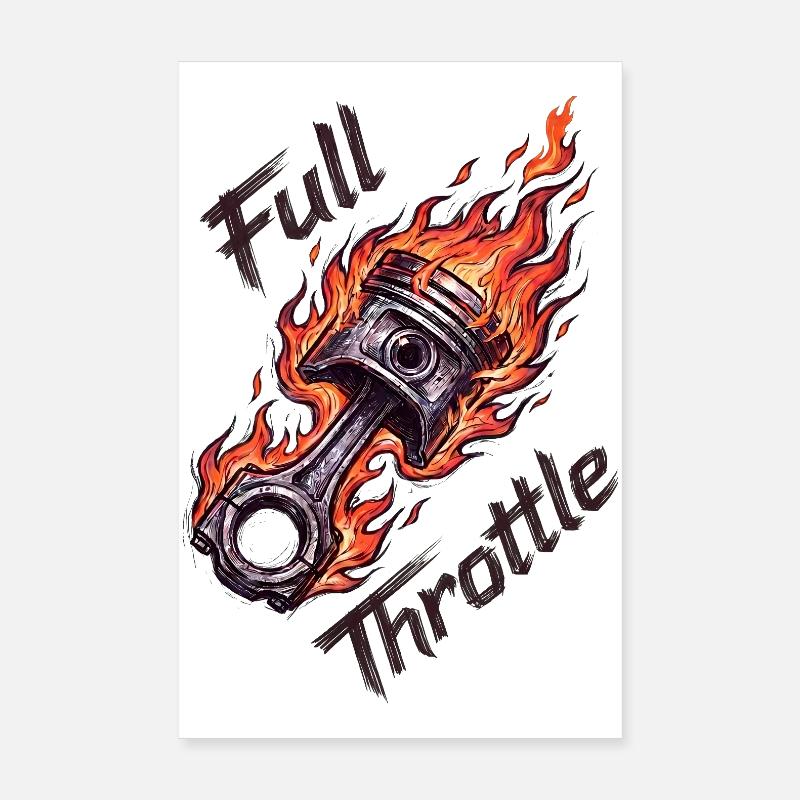  Full Throttle Piston Poster 8" x 12" (20x30 cm)
