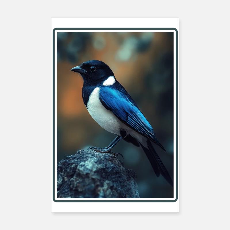 Magpies Magpie Poster 8" x 12" (20x30 cm)