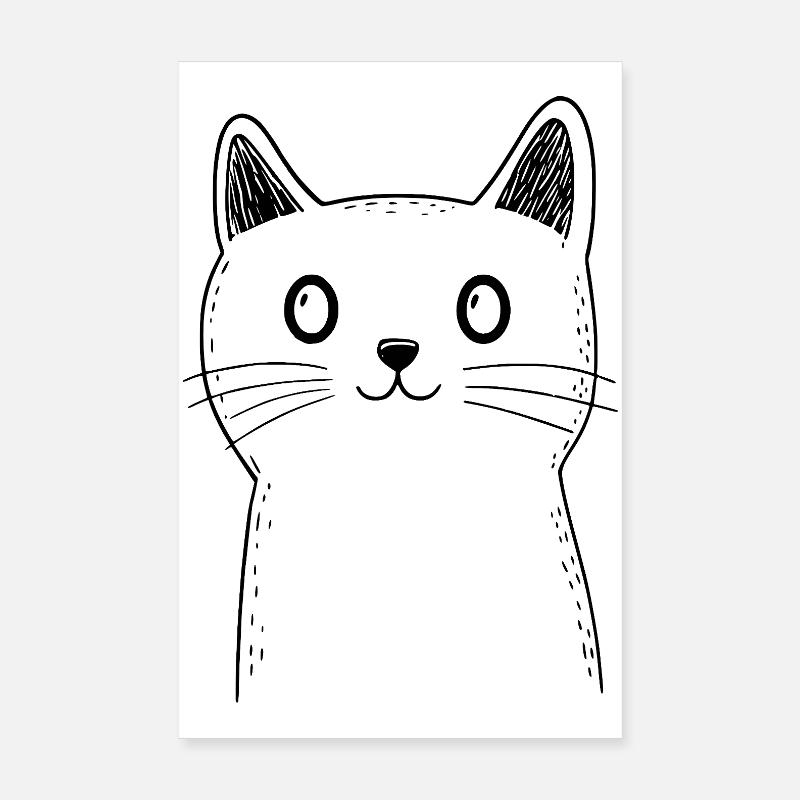 Croquis du chat Poster 20 x 30 cm