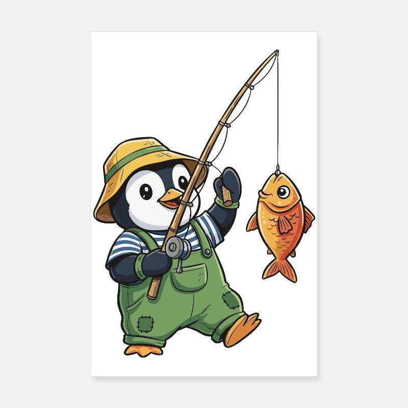 Penguin Angler Poster 8" x 12" (20x30 cm)