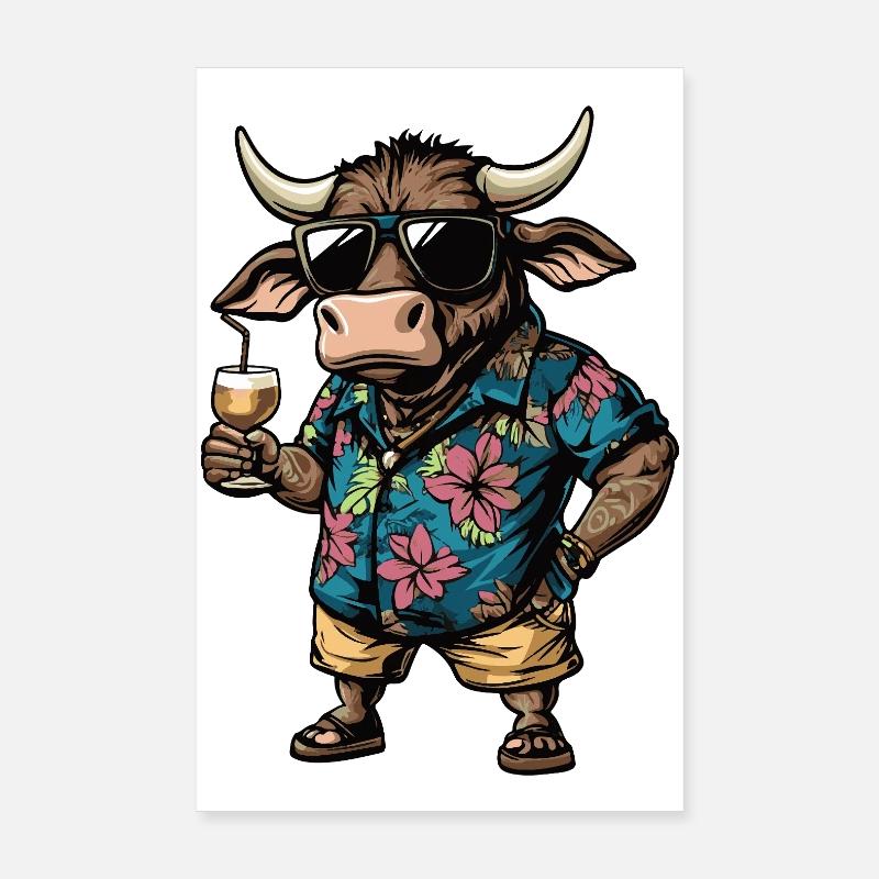 Taurus Comic Summer Poster 8" x 12" (20x30 cm)