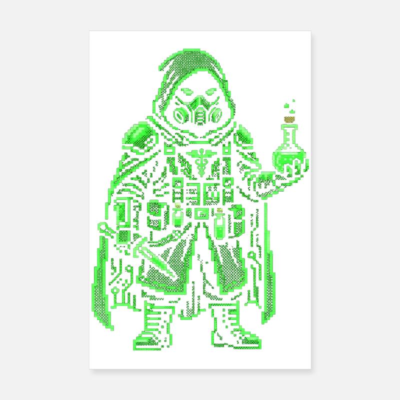 Punk Apothecary Pixel Art Retro Hacker Poster 8" x 12" (20x30 cm)