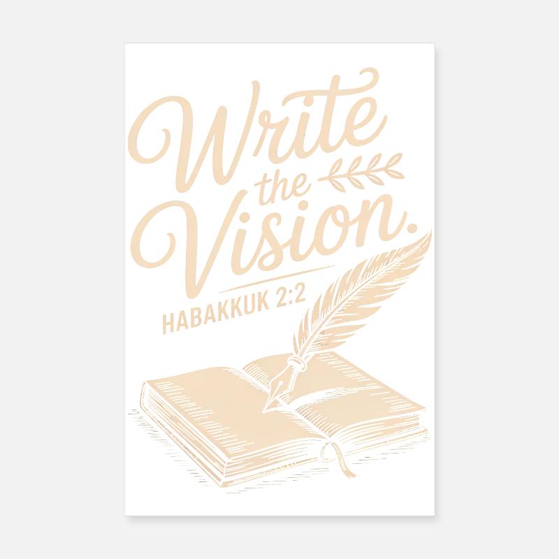 Plume du verset biblique Write the Vision Poster 20 x 30 cm