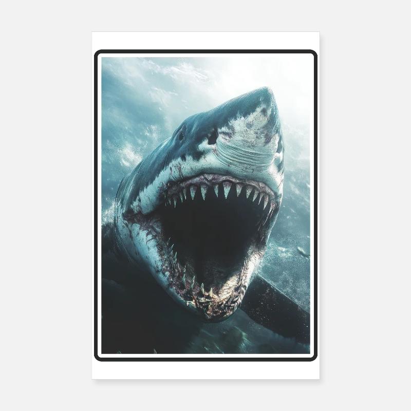 Great White Shark Great White Shark Poster 8" x 12" (20x30 cm)