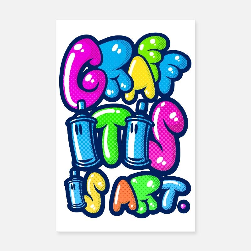 Graffitis is art multicolors Poster 20x30 cm