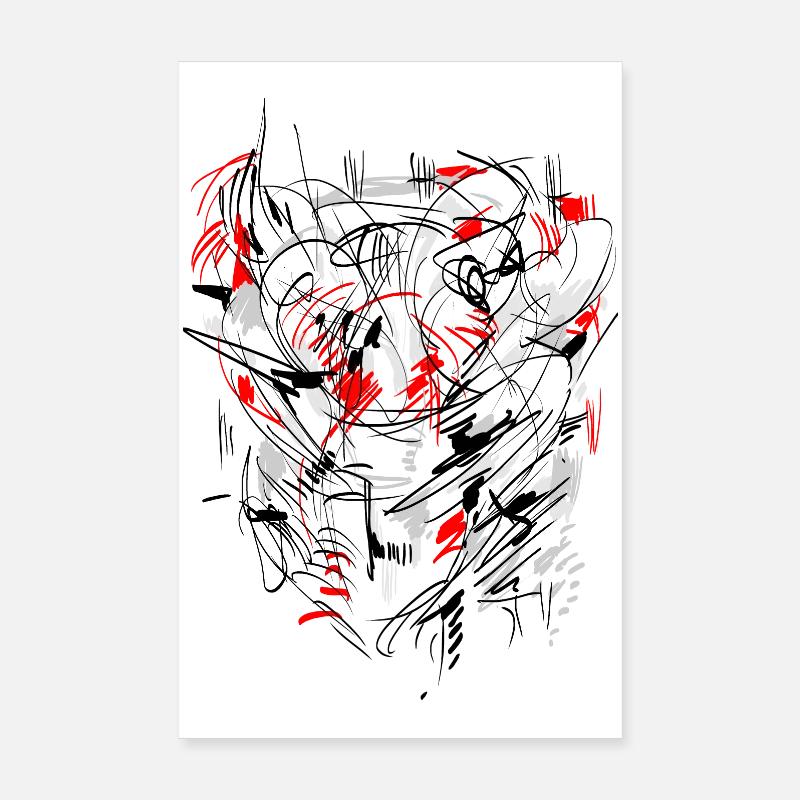 abstrakt - Poster 20x30 cm - Weiß
