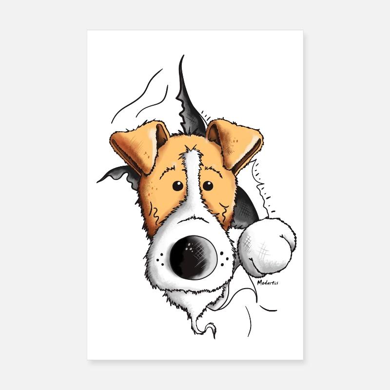 Drôle Fox-terrier Poster 20 x 30 cm