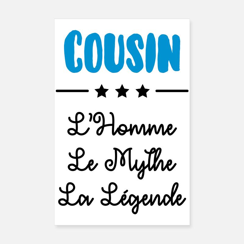 Cousin - Cousine - Famille - Naissance - Bébé Poster 8" x 12" (20x30 cm)
