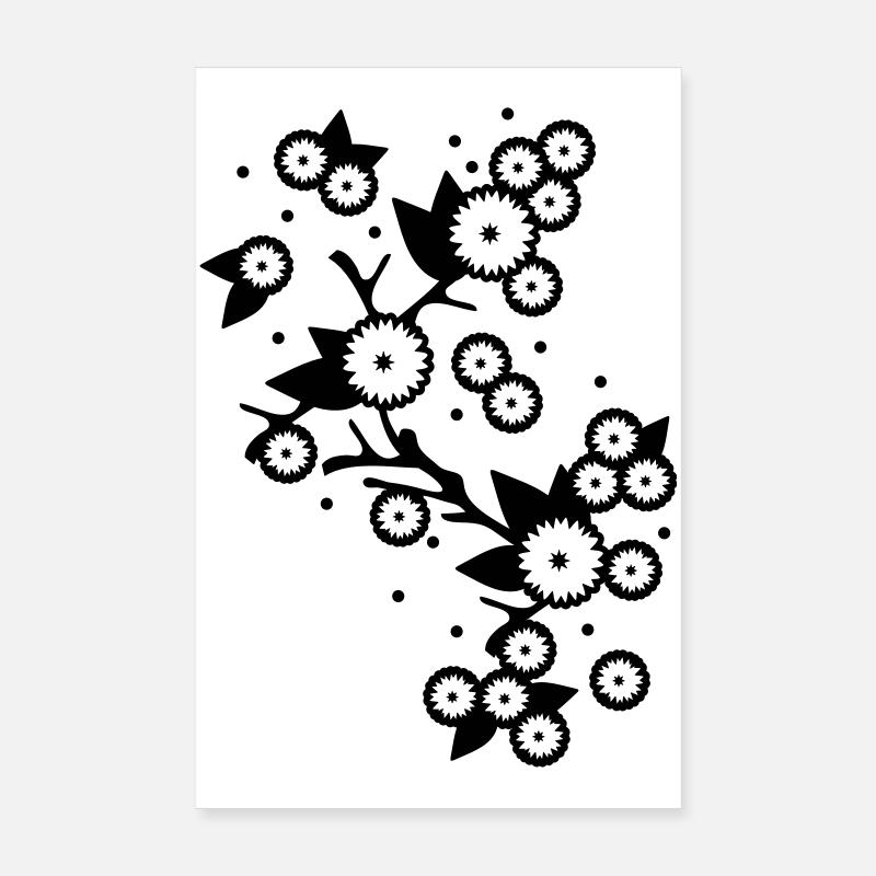 stylized flower branch Poster 8" x 12" (20x30 cm)