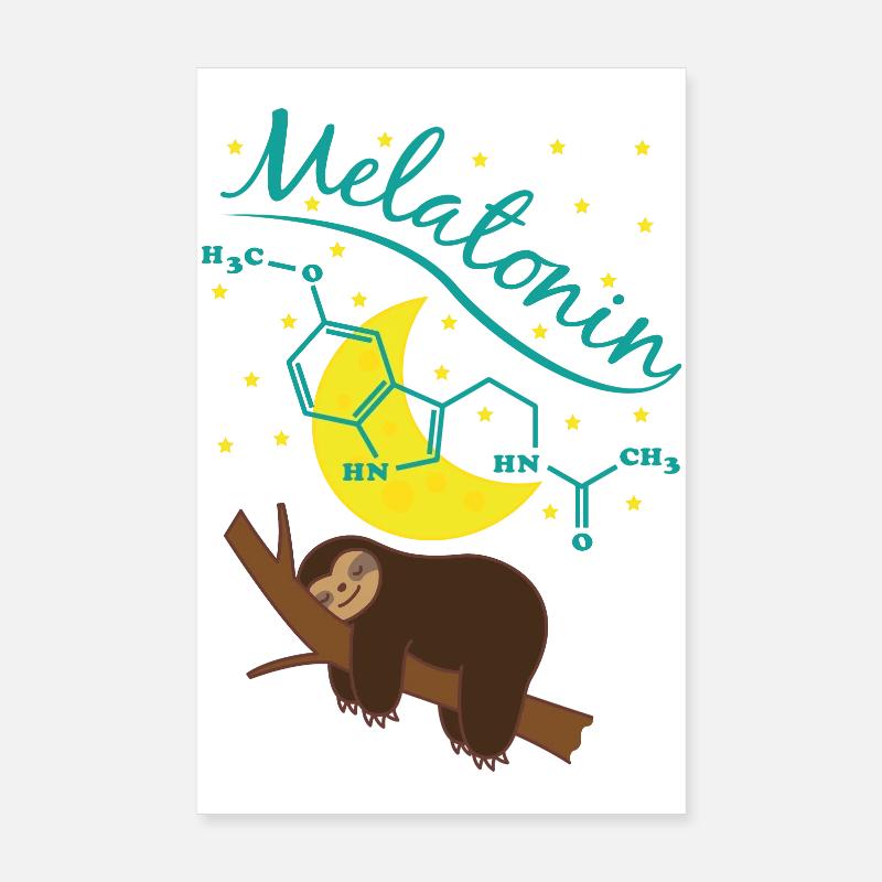 Sweet sleeping sloth with melatonin formula Poster 8" x 12" (20x30 cm)