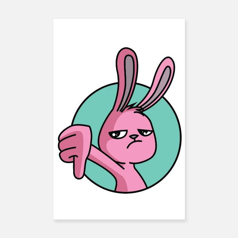 Hase Daumen Runter Poster 20x30 cm