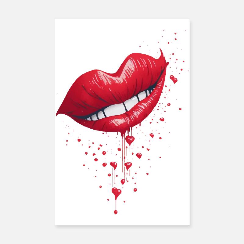 Rouge à lèvres : Design en forme de goutte de cœur Poster 20 x 30 cm