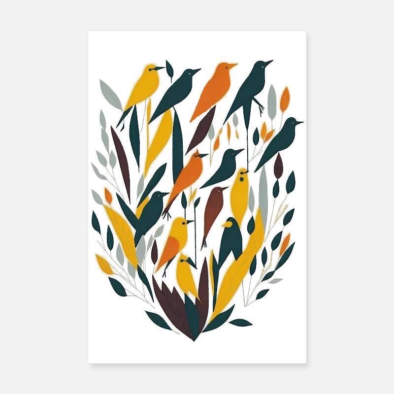 Oiseaux Poster 20 x 30 cm