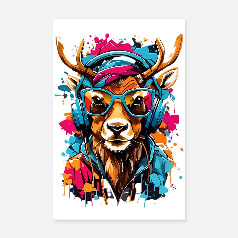 Renne cool Poster 20 x 30 cm