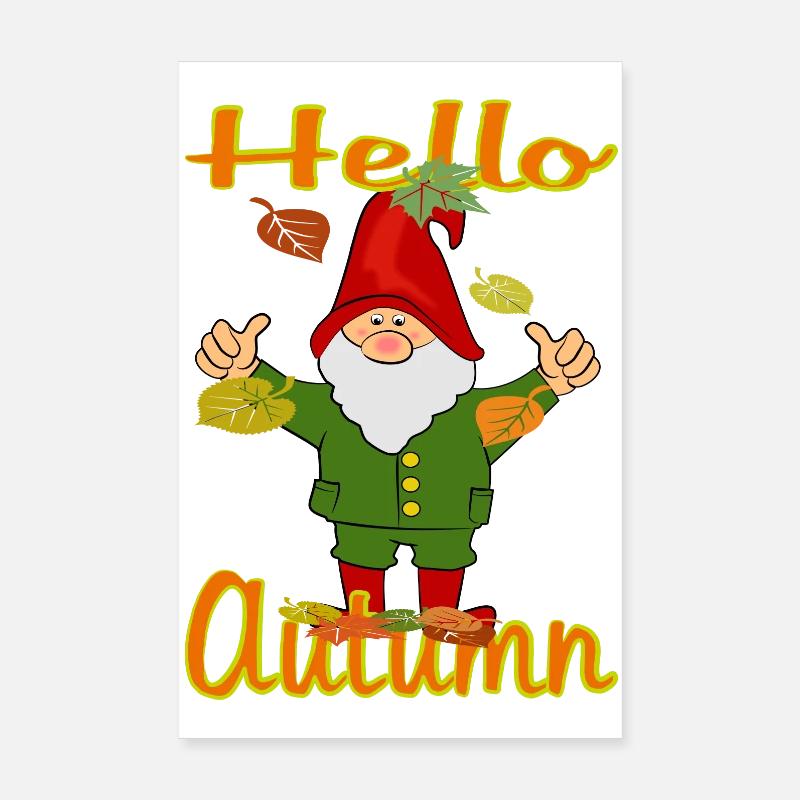 Gnome d’automne Poster 20 x 30 cm