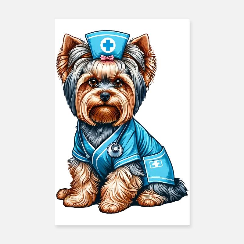 Yorkshire Terrier Krankenschwester Poster 20x30 cm