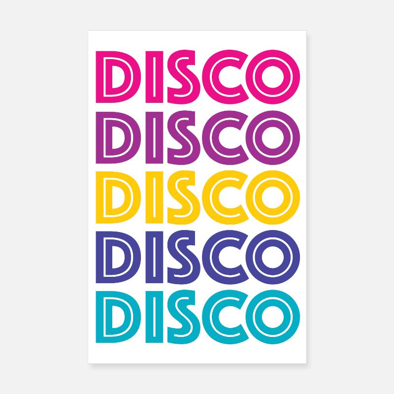 Disco Disco Disco - Poster 20x30 cm - Weiß