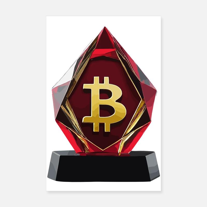 Conception de logo Bitcoin Crystal Poster 20 x 30 cm