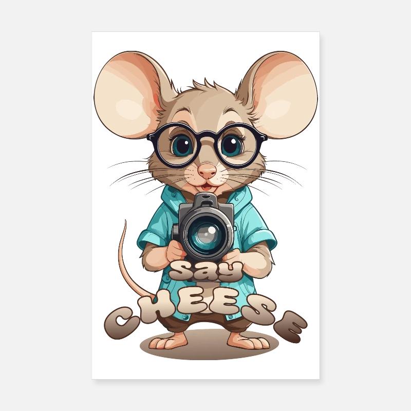 Mouse with camera Poster 8" x 12" (20x30 cm)